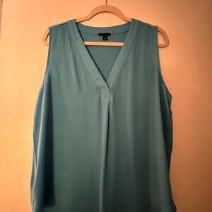 Ann Taylor V-Neck Blouse Sleeveless, Teal